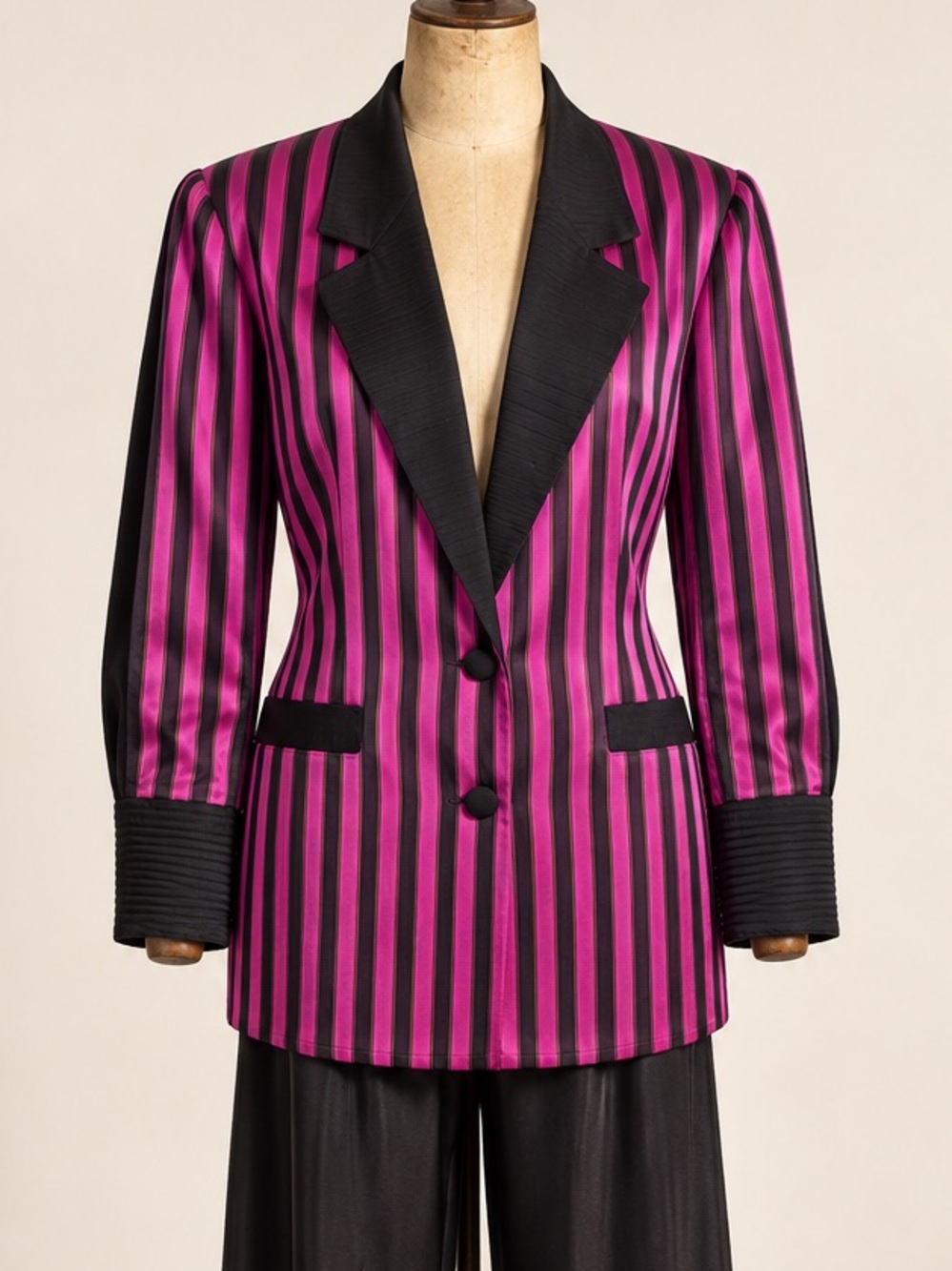 Vintage 1980s Shinawatra Trading Thai Silk Striped Jacket